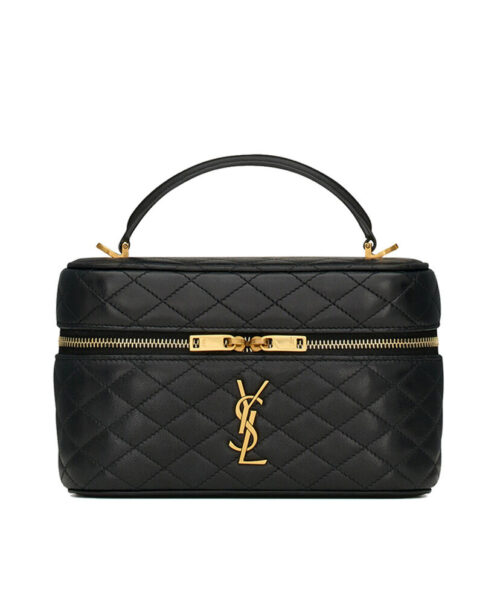 Saint Laurent Gaby Mini Vanity Bag In Lambskin Black